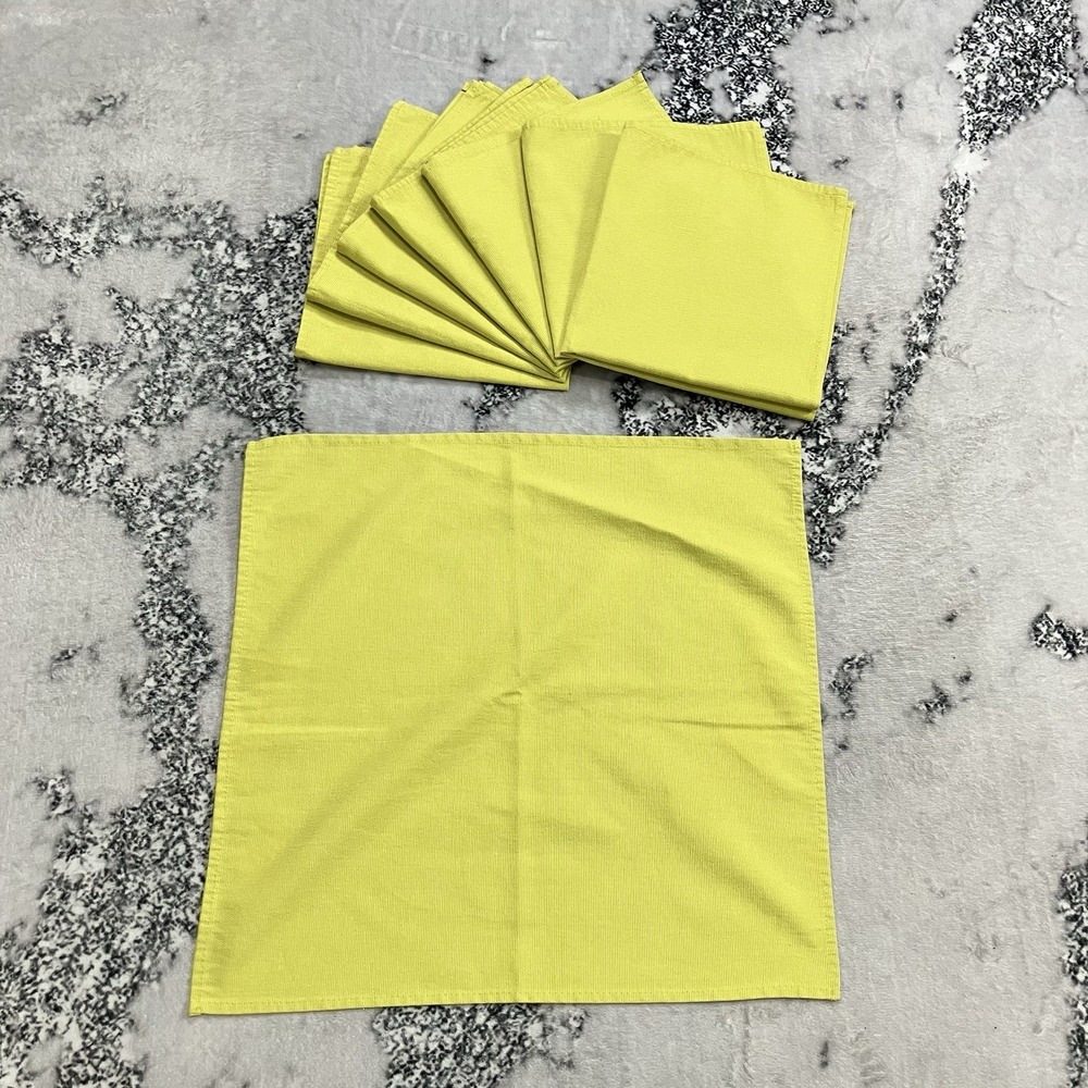 Bodrum Turkey Lime Green Cloth Dinner Napkins Set‎ of 8 Cotton Blend Table